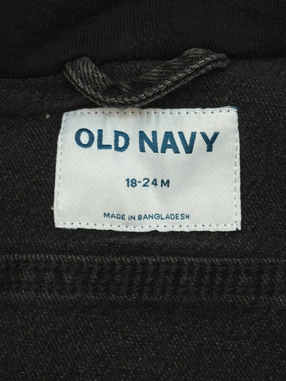 Old Navy Black Denim Hooded Jacket 18-24M