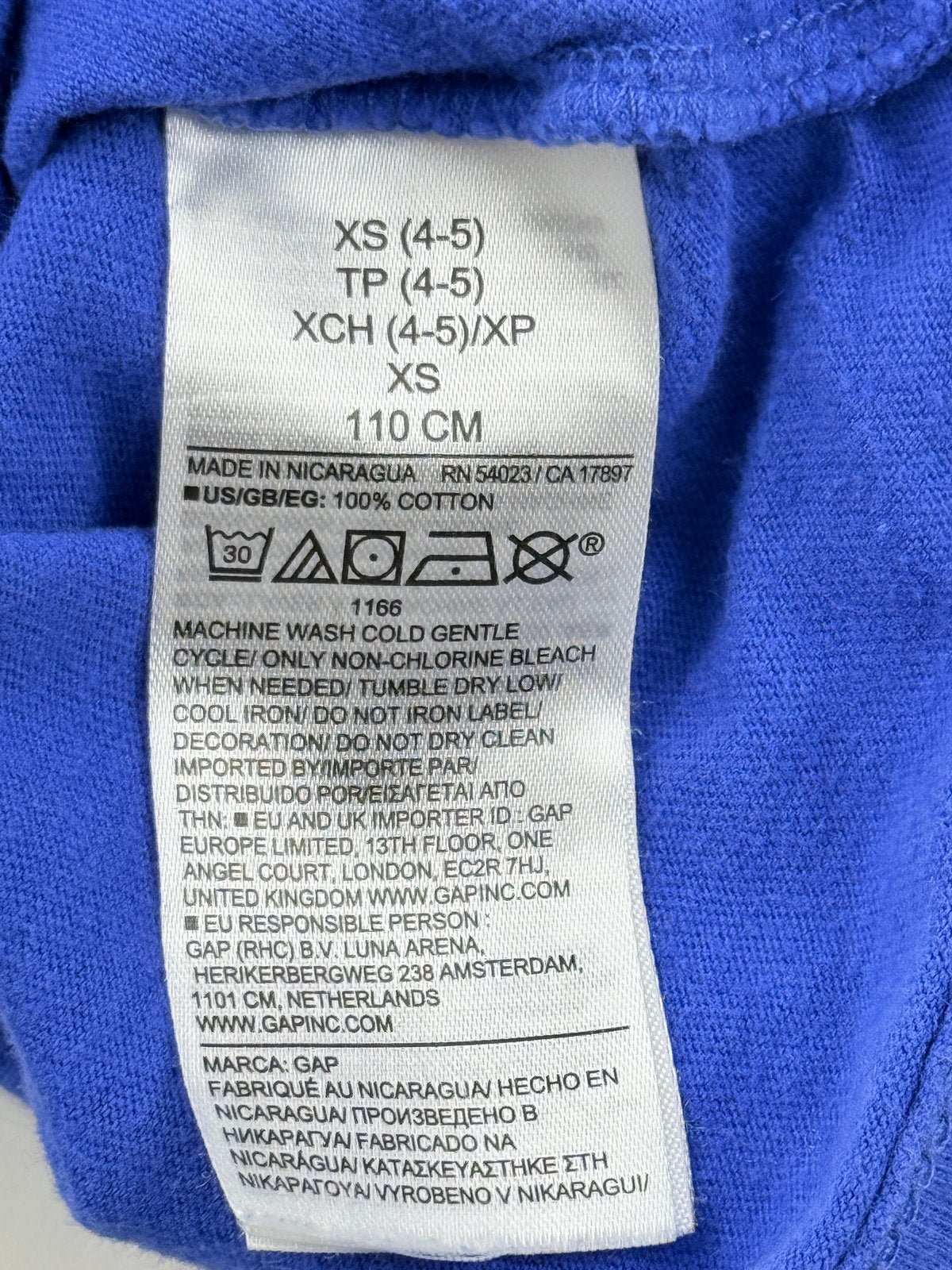 Gap Kids Blue Car Graphic T-Shirt Size 4-5Y