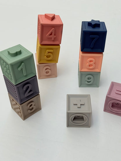 Silicone Number Blocks Stacking Toy Set