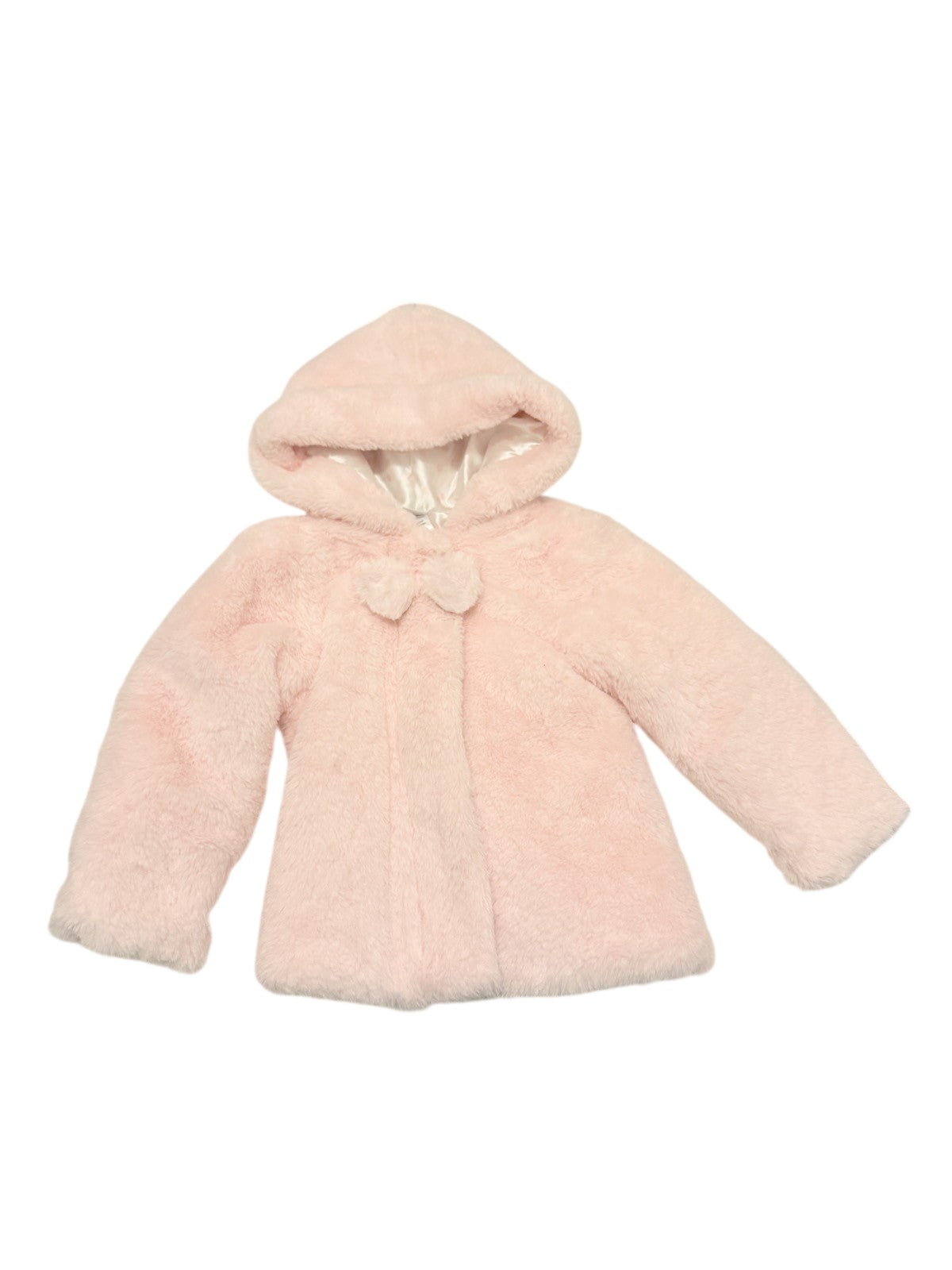 Little Me Pink Faux Fur Hooded Coat 3T