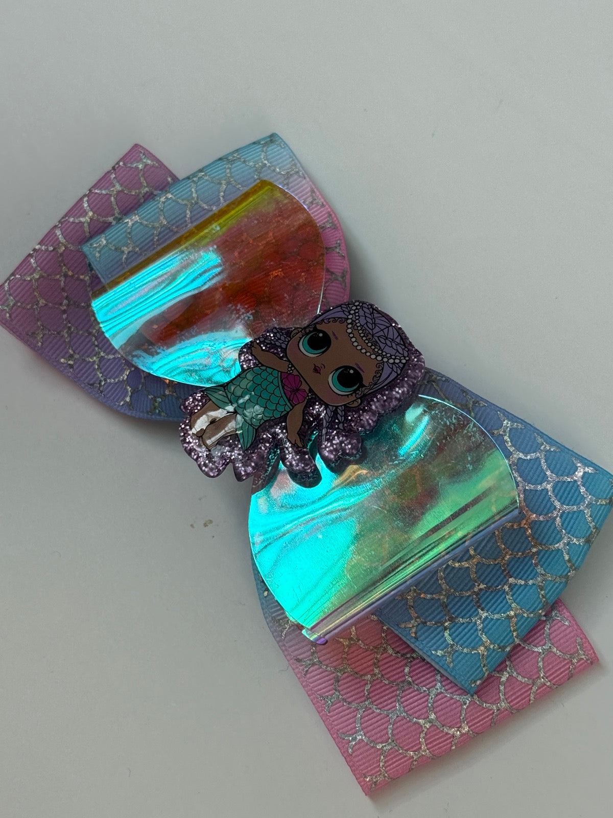 Large LOL Surprise Mermaid Hair Bow Clip