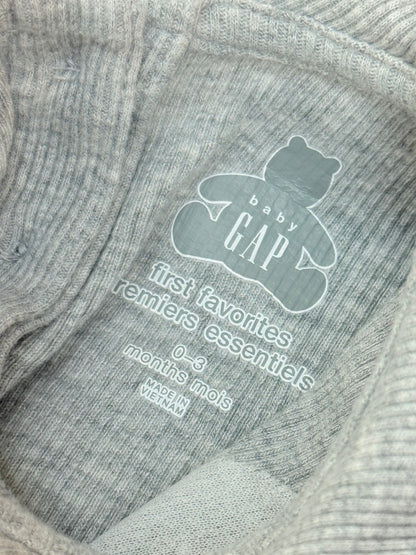 Baby Gap Gray Ribbed Peter Pan Collar Bodysuit 0-3M