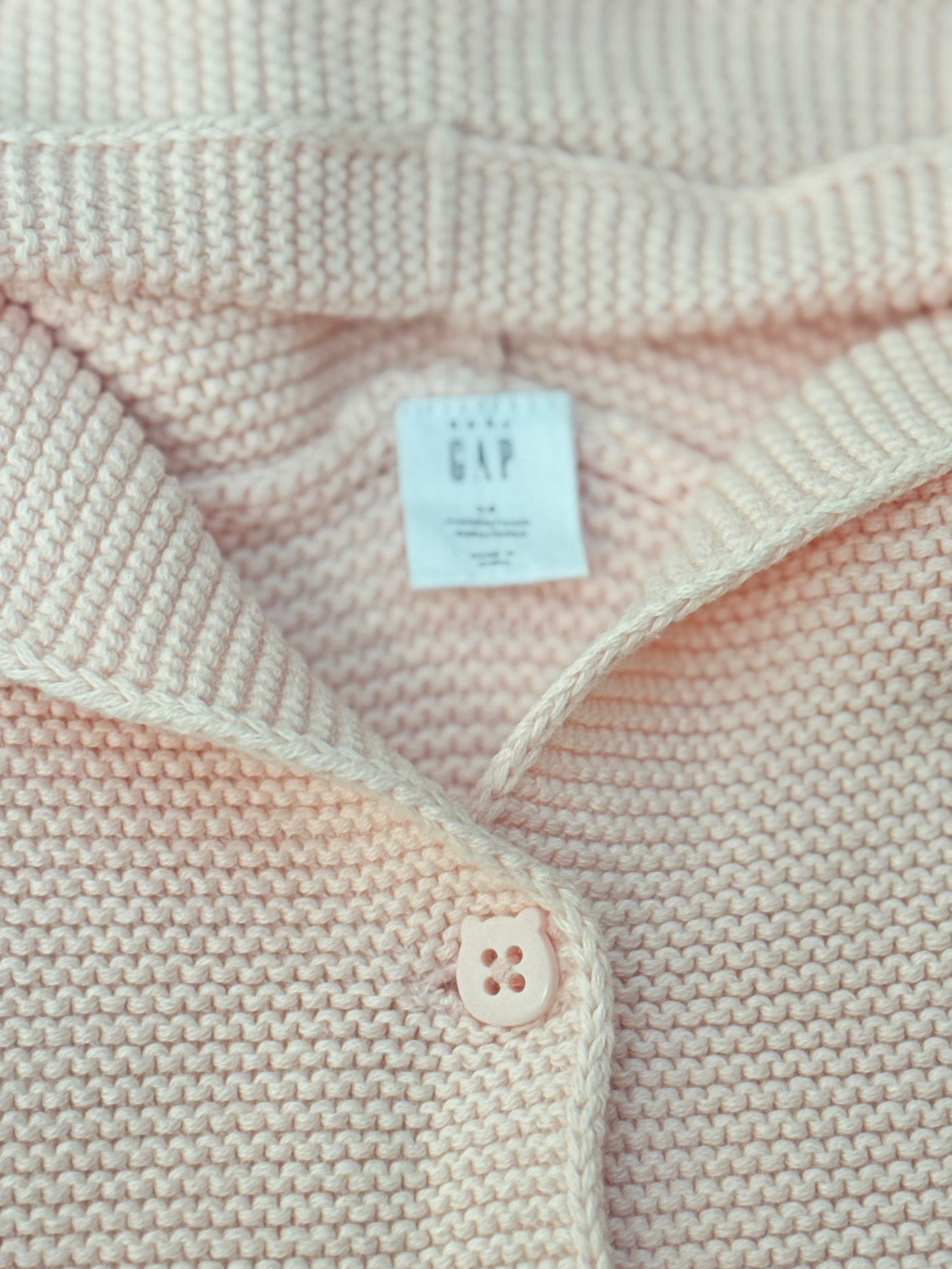 Gap Pink Hooded Knit Cardigan 3-6M