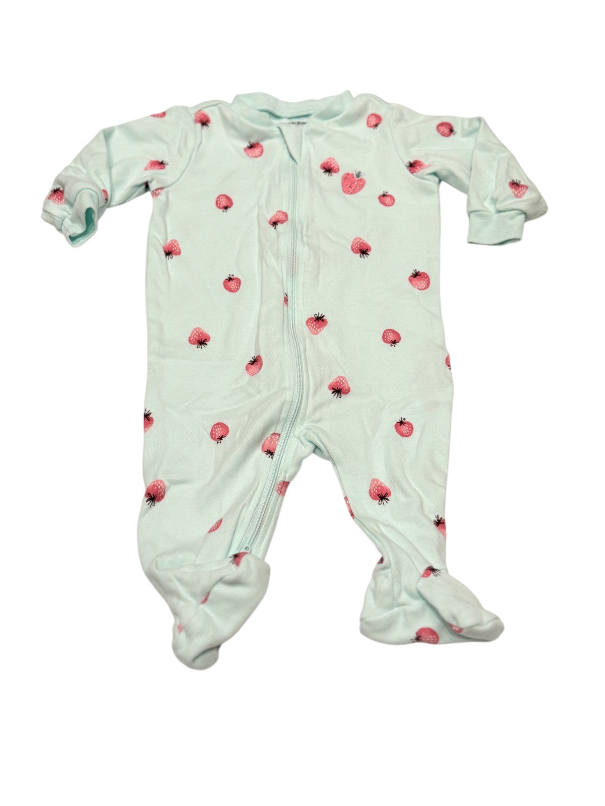 Pekkle Mint Strawberry Footed Sleeper 6M