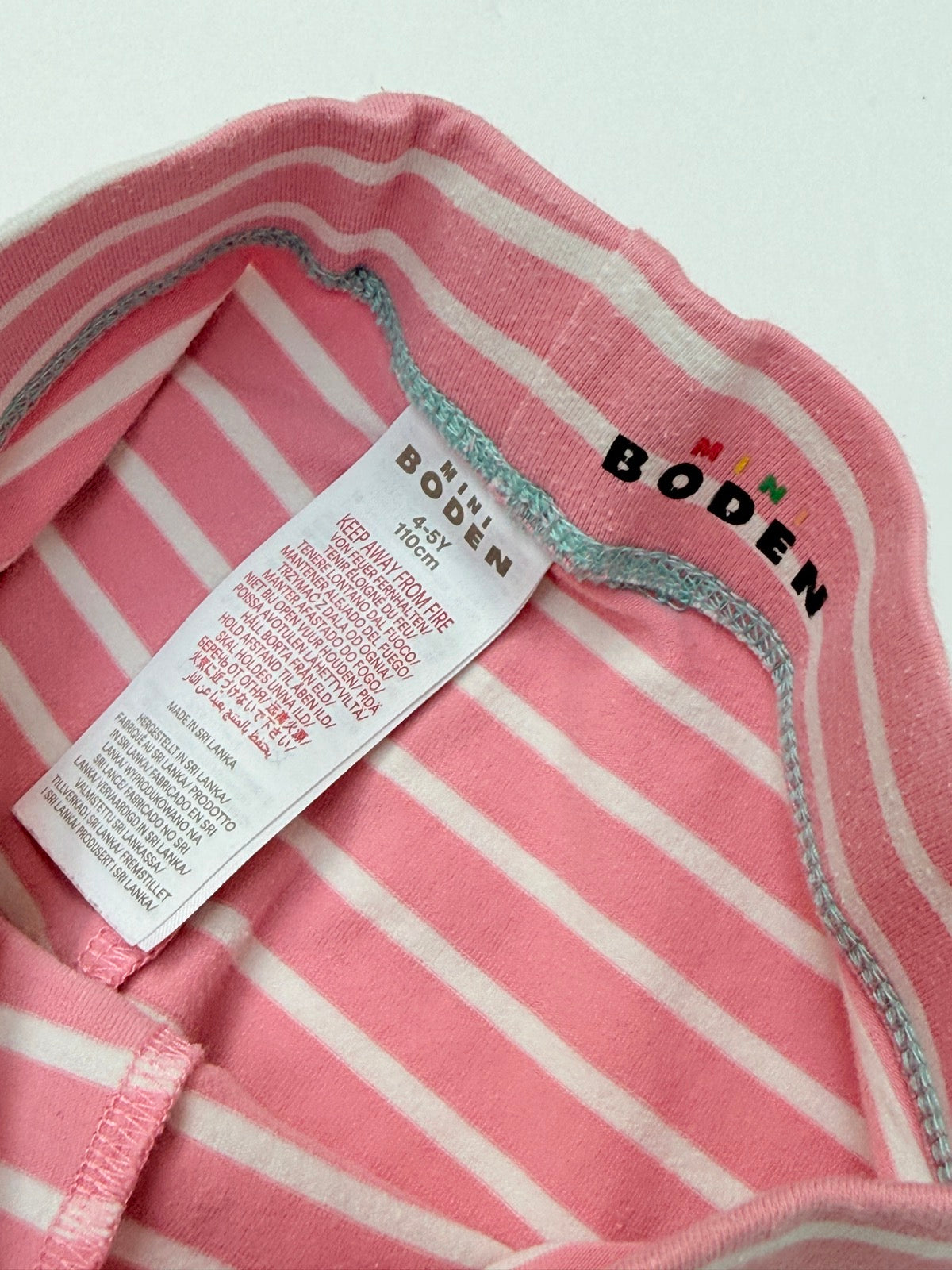 Mini Boden Pink Stripe Leggings 4-5Y