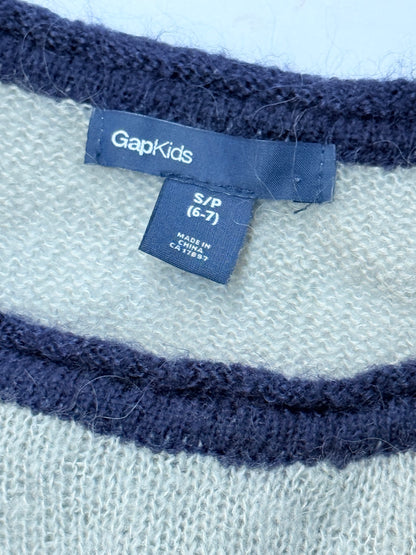 GapKids Navy Gray Raglan Sweater Size S/P (6-7) 6-7