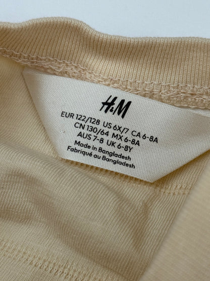 H&M Beige Slub T-Shirt Size 6-8