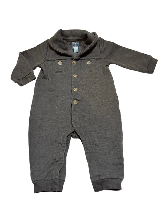 babyGap Gray Shawl Collar Romper 6-12m