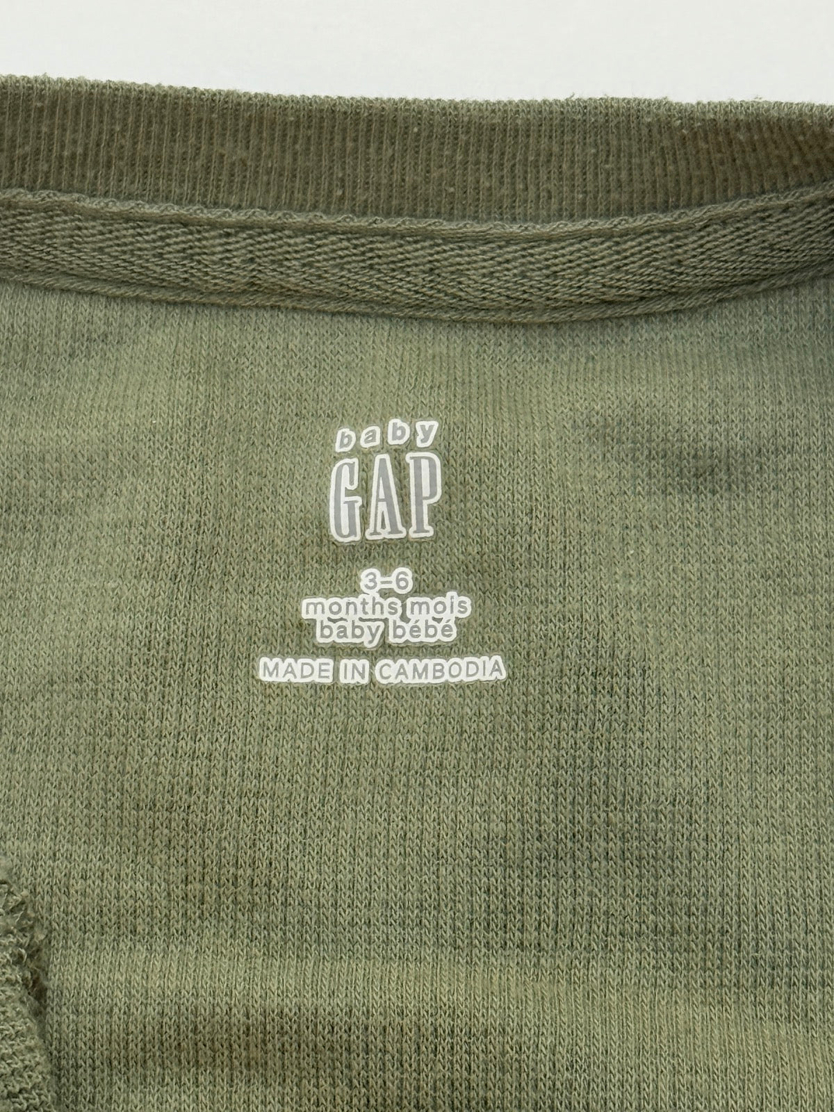 Baby Gap Olive Waffle Knit Sleeper 3-6M