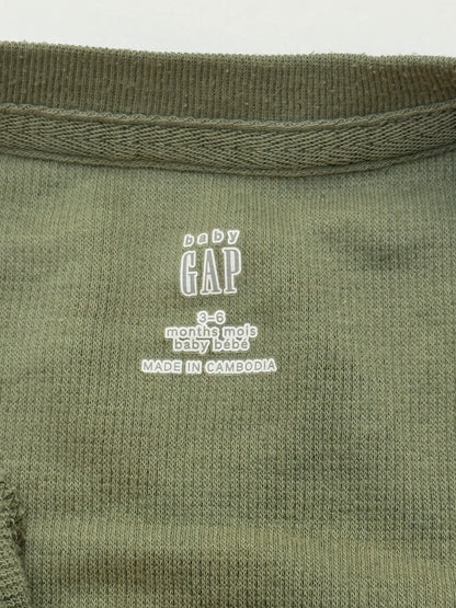 Baby Gap Olive Waffle Knit Sleeper 3-6M