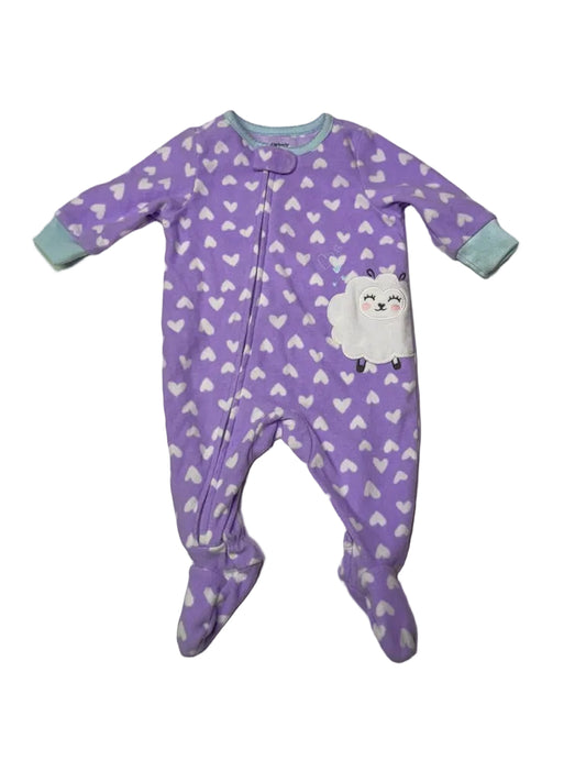 Carter’s baby fleece zip sleeper with heart print and lamb patch – 3 months