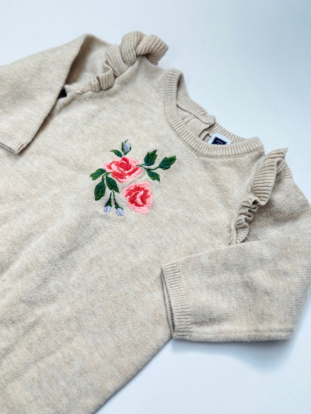 Janie and Jack Floral Knit Romper 6-12m