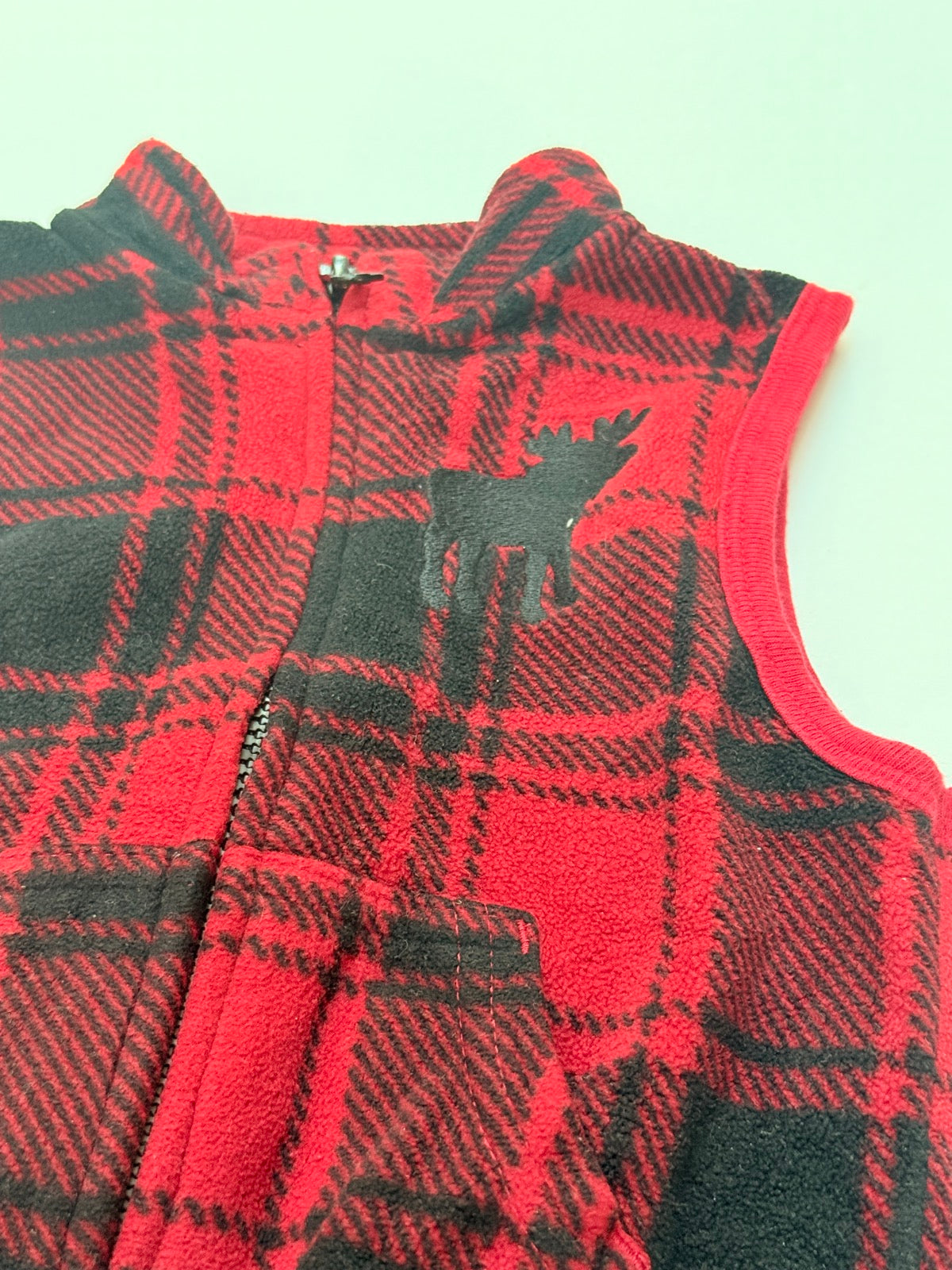 George Baby Plaid Fleece Vest 12-18M