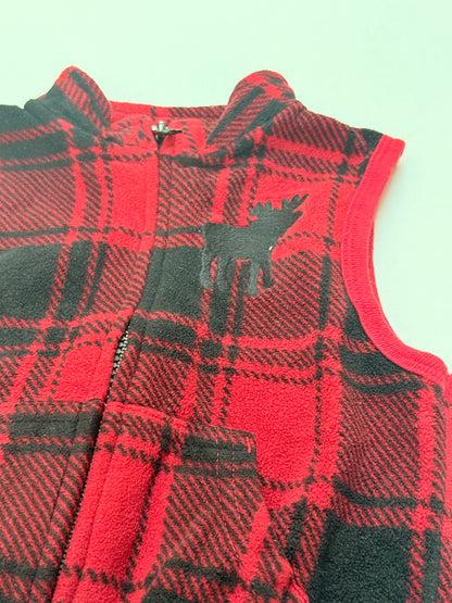 George Baby Plaid Fleece Vest 12-18M