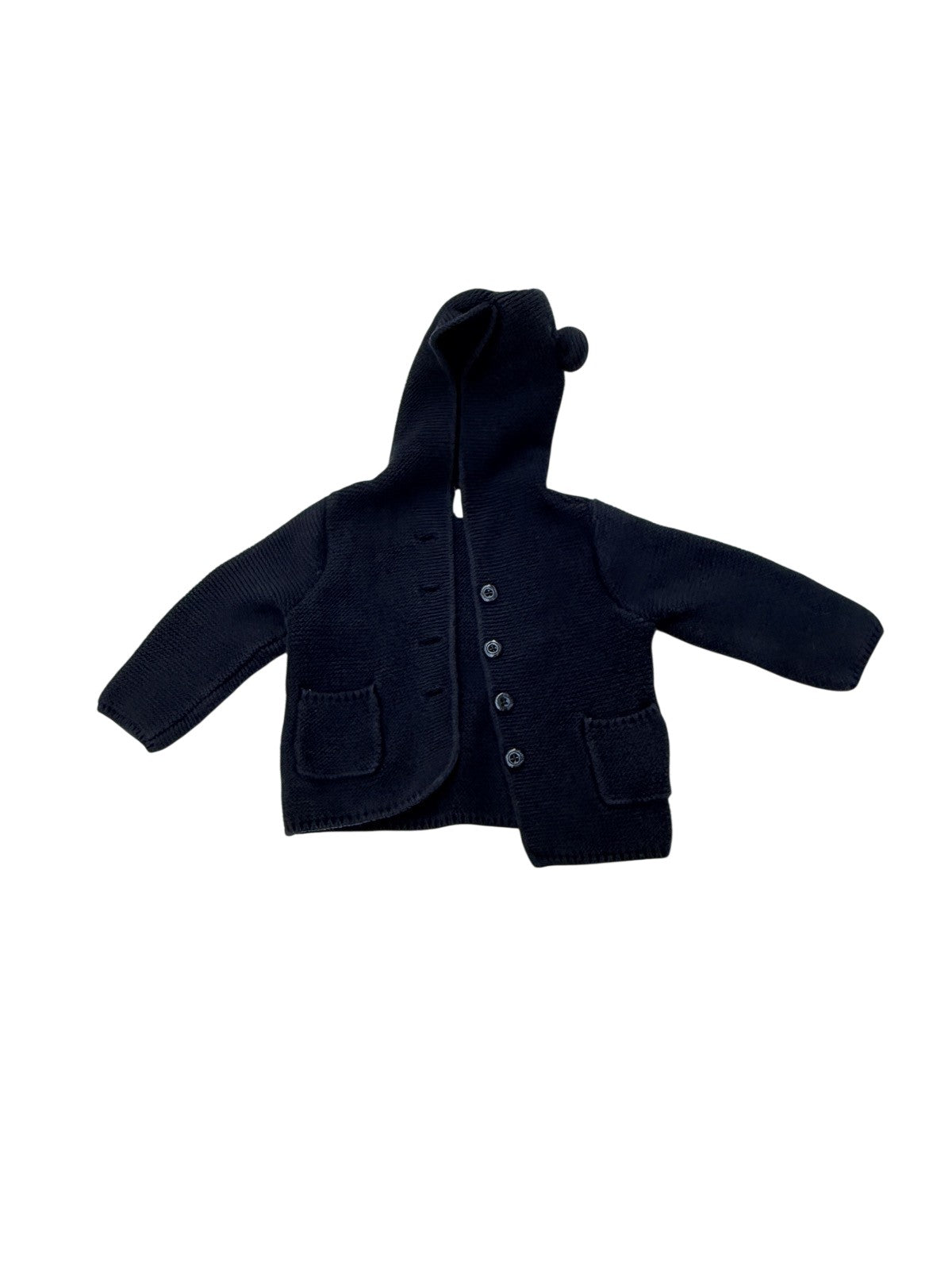 Baby Gap Navy Hooded Bear Cardigan 12-18M