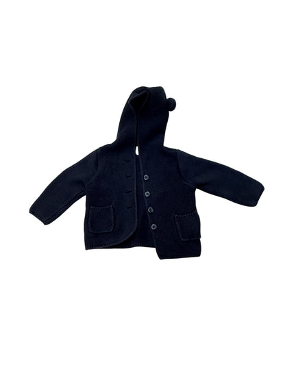Baby Gap Navy Hooded Bear Cardigan 12-18M