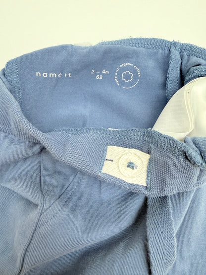 Name It Blue Organic Cotton Joggers 2-4M