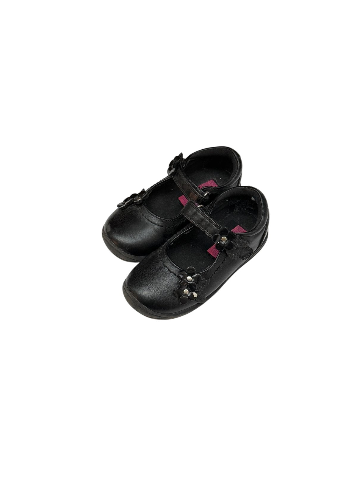 Rachel Shoes Black Mary Jane Flower Shoes Size 8