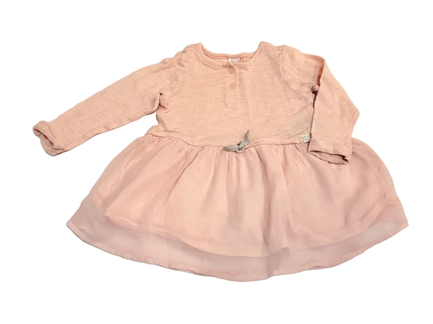 H&M Pink Long Sleeve Dress 9-12m