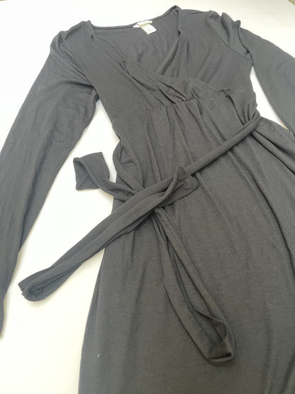 H&M Mama Black Wrap Maternity Dress M