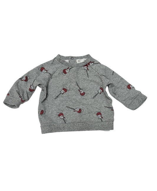 Miles the Label Guitar Print Sweatshirt 6M