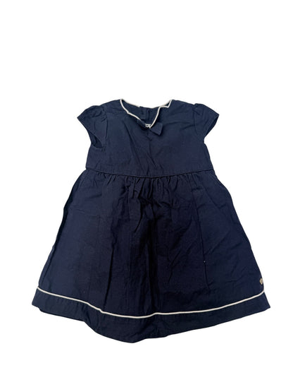 M&S Navy Peter Pan Collar Dress 6-9M