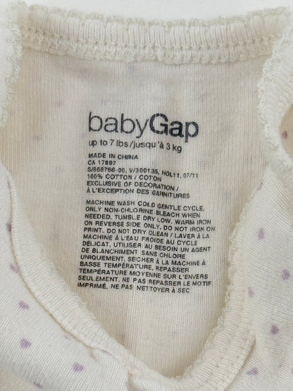 Baby Gap Heart Print Long Sleeve Bodysuit Preemie 7