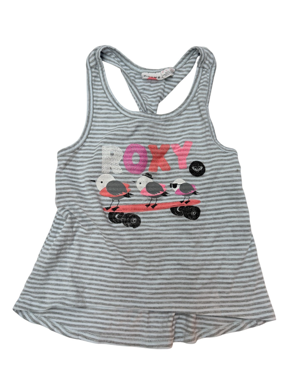 Roxy Striped Racerback Tank Top M (5) 5