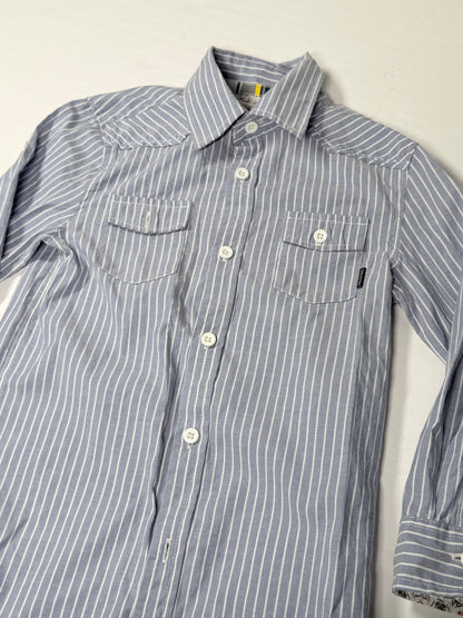 191 Unlimited Blue Striped Button-Up Shirt Size 4