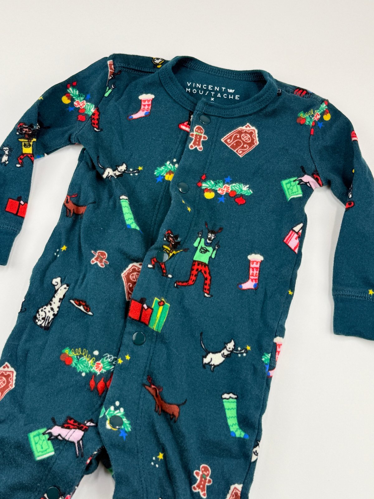 Vincent Moustache Christmas Print Pajamas
