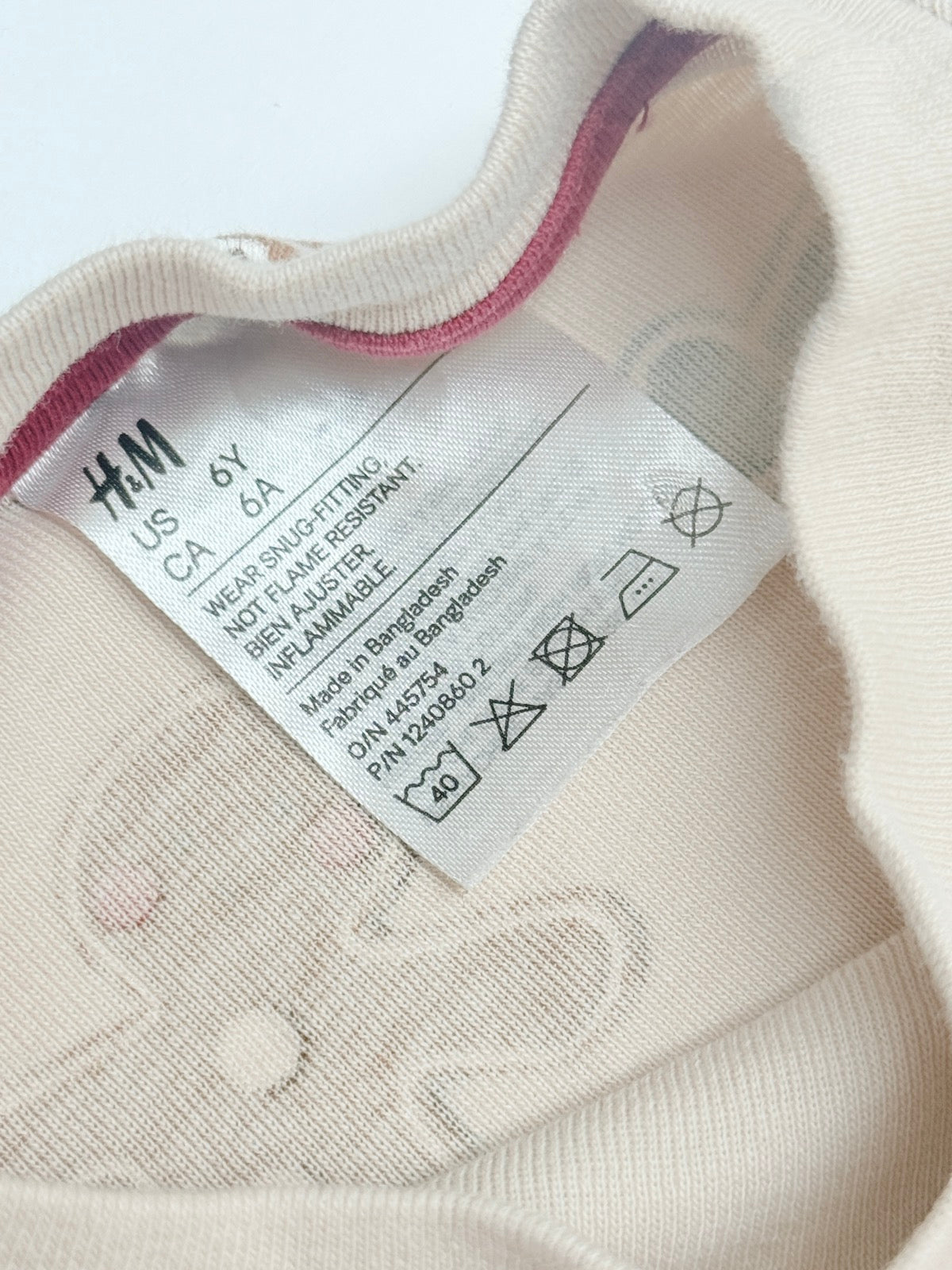 H&M Christmas Dino Pajama Set 6Y