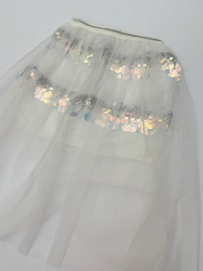 Sequin Stripe Tulle Overlay Skirt Size 6