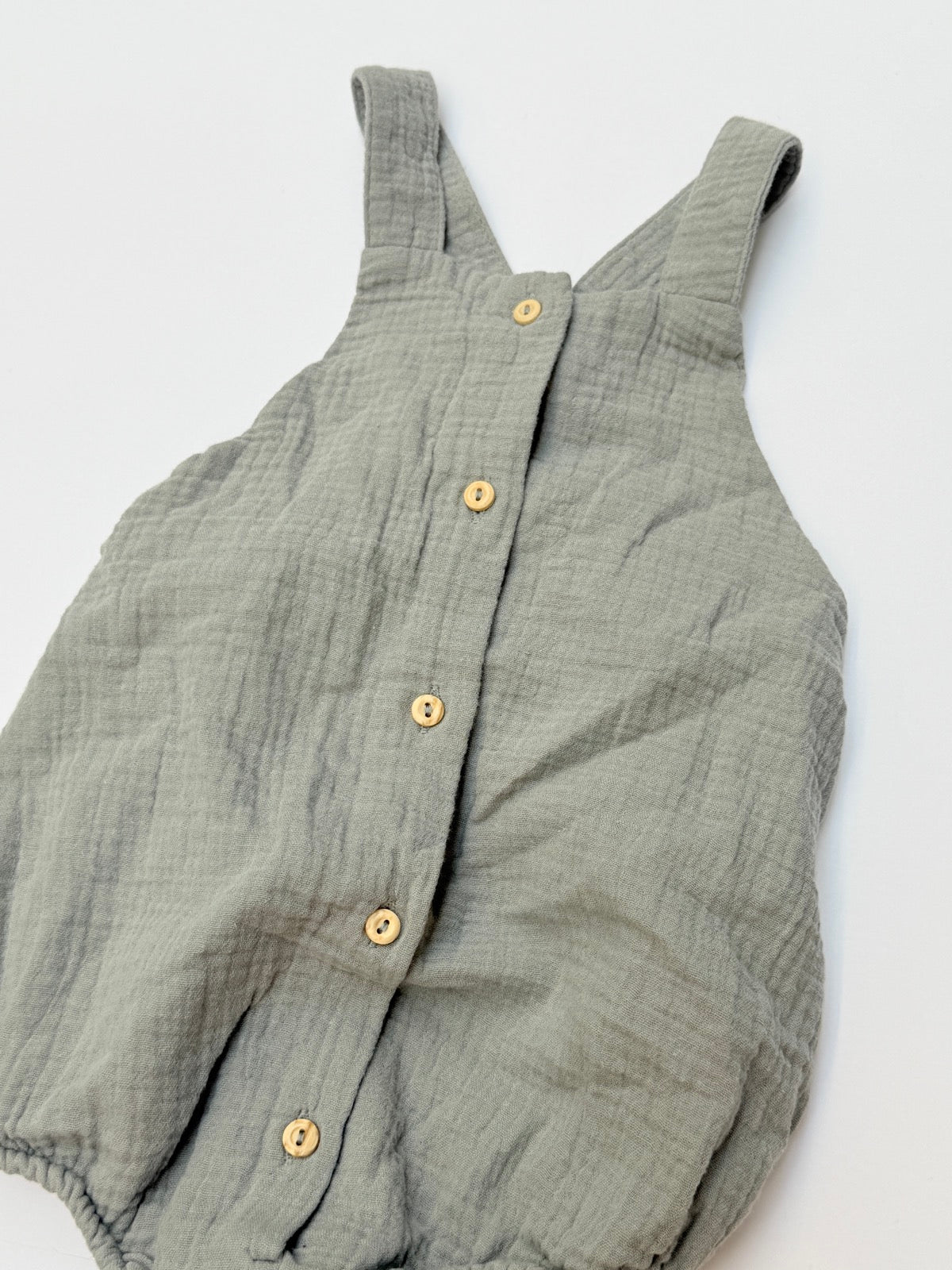 H&M Sage Muslin Cotton Romper 18-24M