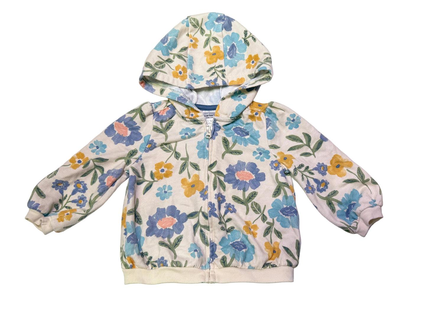 Carter’s baby zip hoodie with floral print – 6–9 months