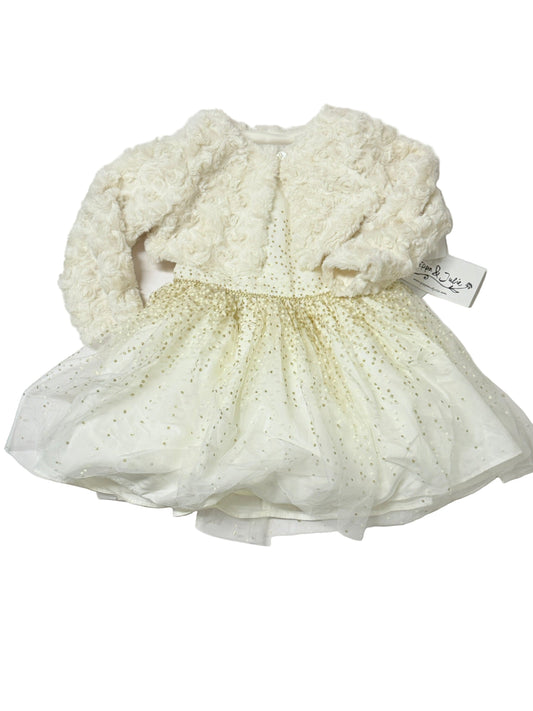Pippa & Julie 3pc Dress ,Cardigan and Bloomers 18m