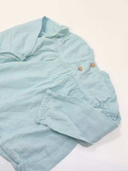Zara Light Blue Ruffle Blouse 2-3Y