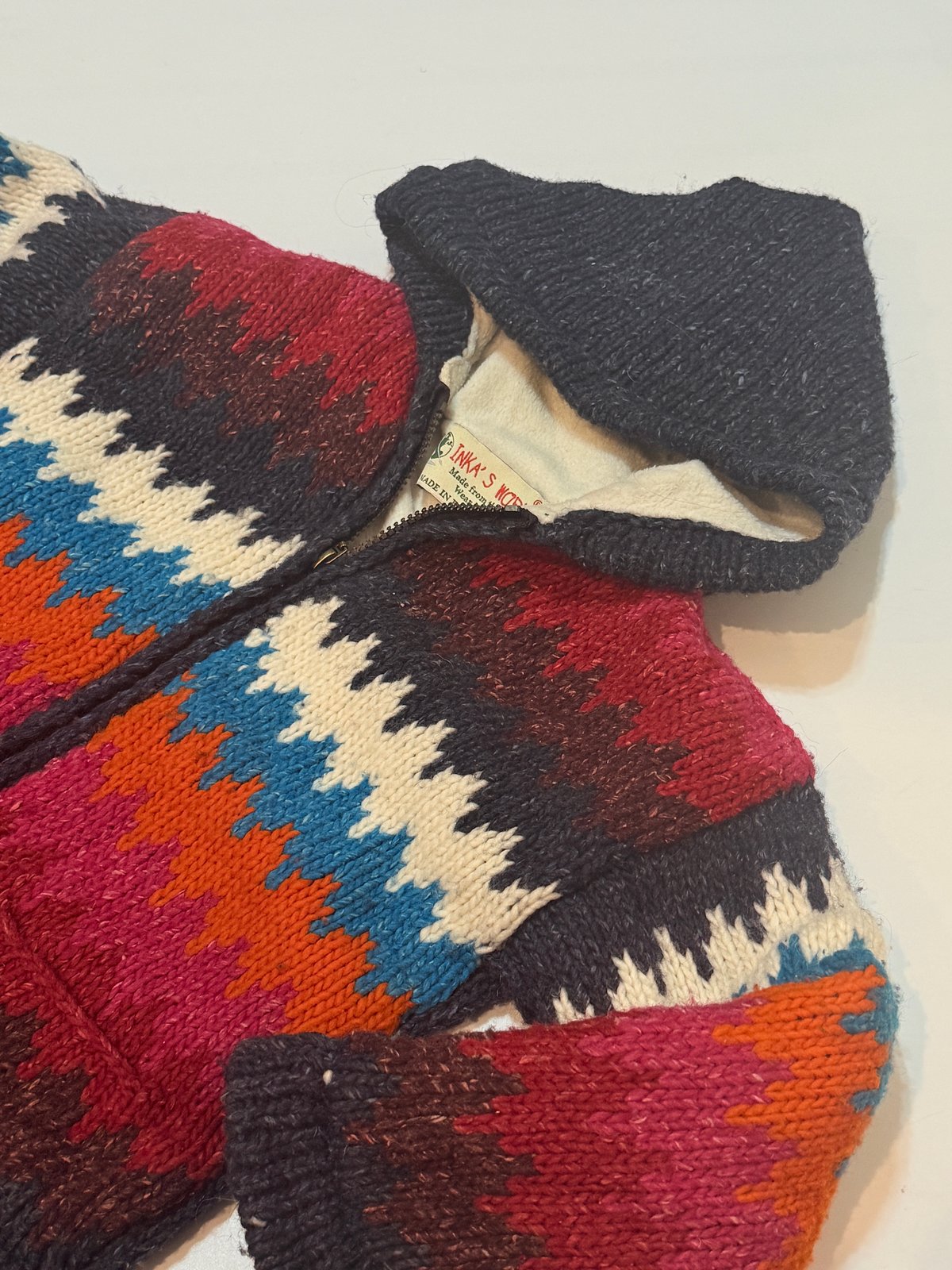 Inka's World Knit Zip-Up Hooded Cardigan 4/5Y