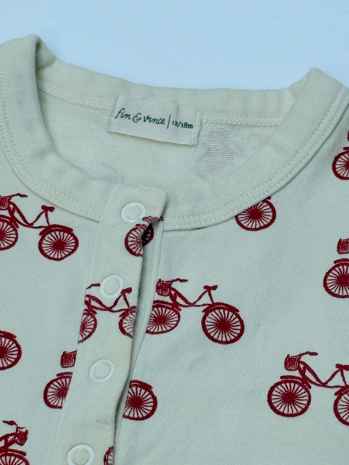 Fin & Vince Bicycle Print Romper 12-18M