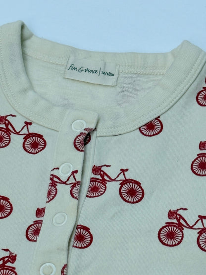 Fin & Vince Bicycle Print Romper 12-18M