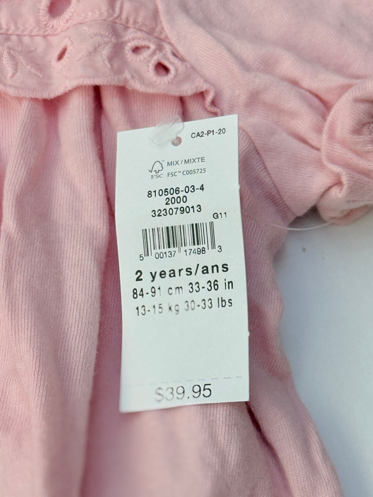 Baby Gap Pink Eyelet Dress Size 2T