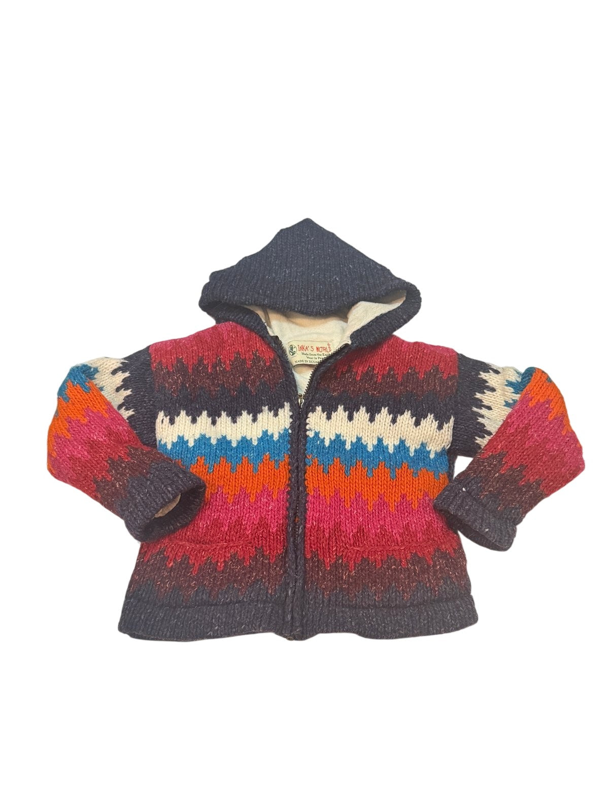 Inka's World Knit Zip-Up Hooded Cardigan 4/5Y