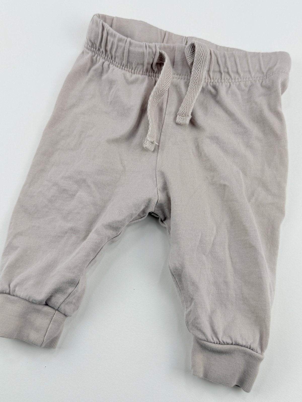 H&M Beige Organic Cotton Joggers Size 1-2M