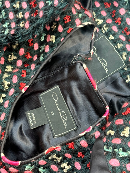 Oscar de la Renta Tweed / Silk Floral Dress Set 6Y
