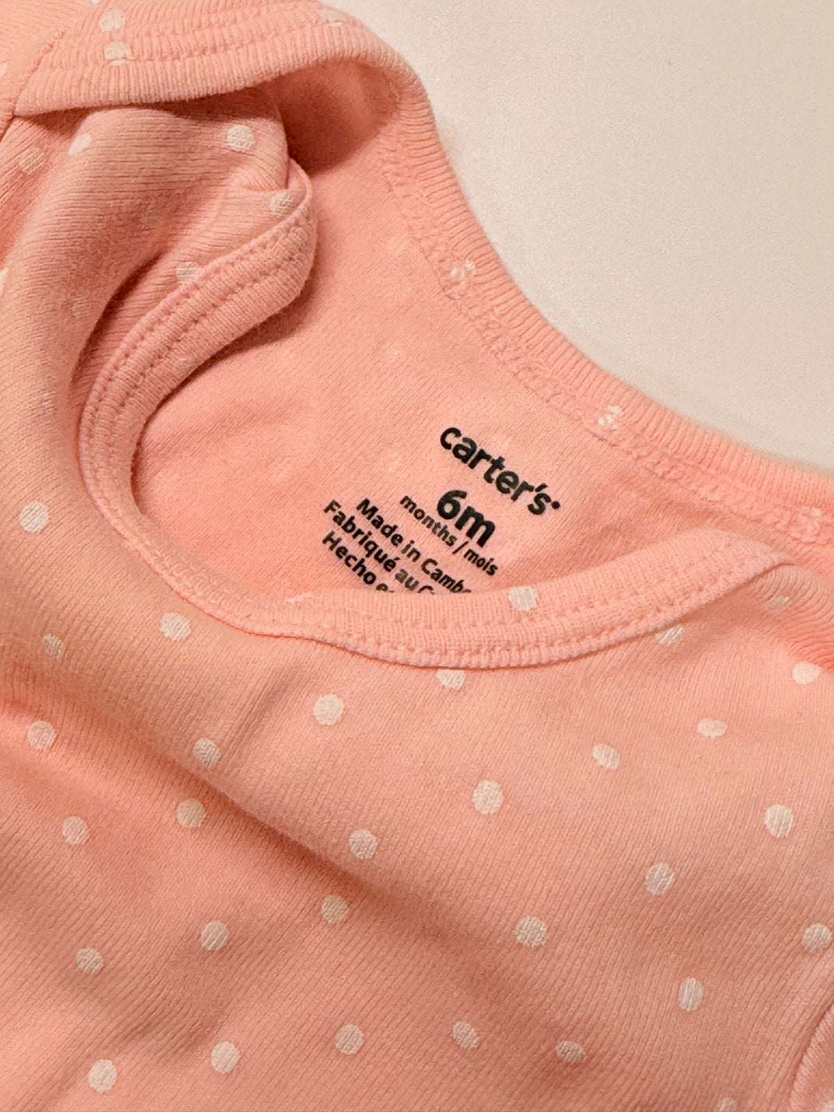 Carter's Pink Polka Dot Sleeveless Bodysuit 6m