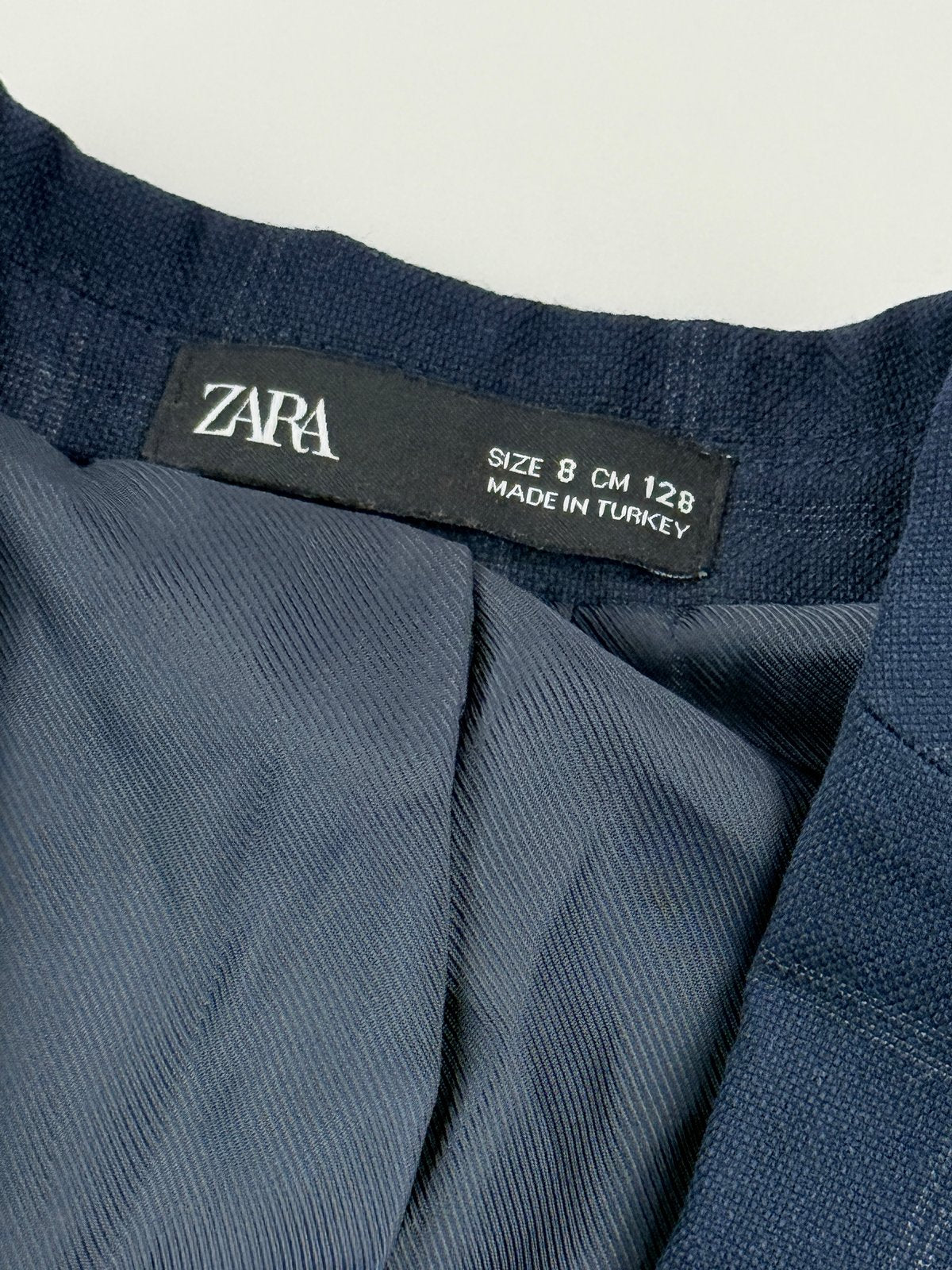 Zara Navy Windowpane Suit Set Size 8