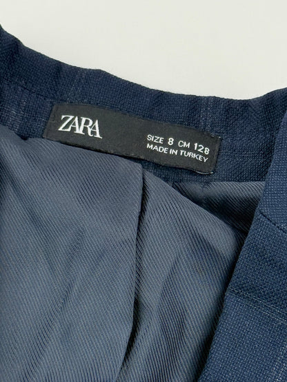 Zara Navy Windowpane Suit Set Size 8