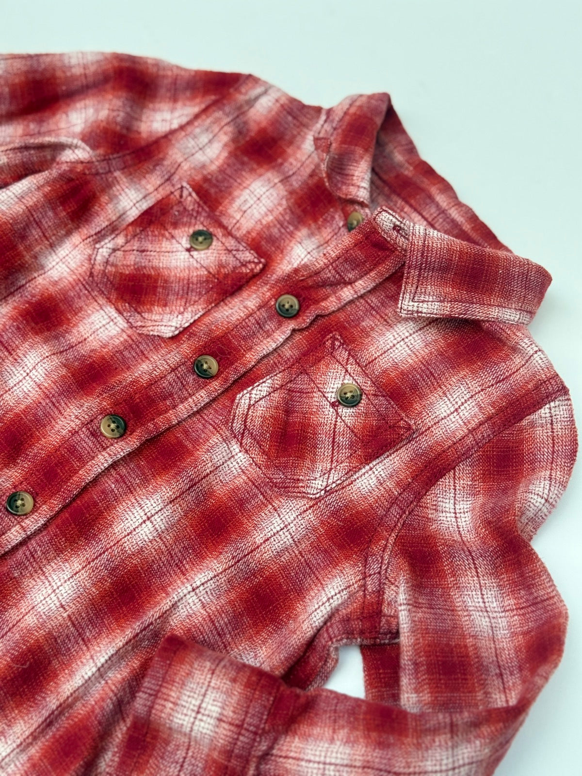Okie Dokie Plaid Flannel Button-Up Shirt 3T