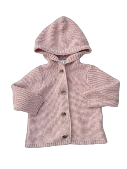 Old Navy Pink Hooded Knit Cardigan 12-18M