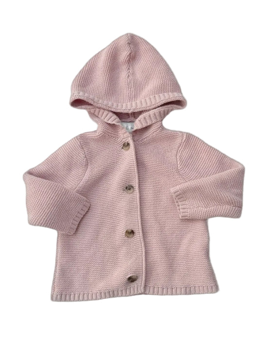 Old Navy Pink Hooded Knit Cardigan 12-18M