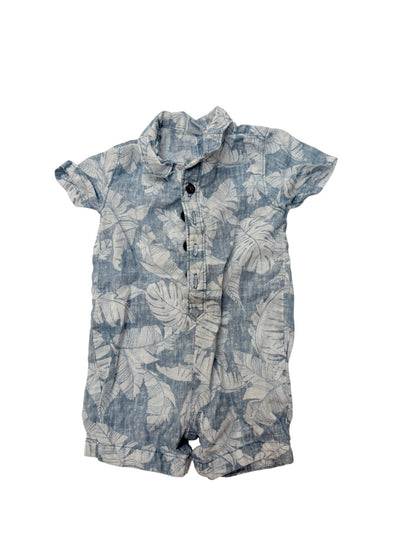 Old Navy Tropical Leaf Print Romper 6-12M